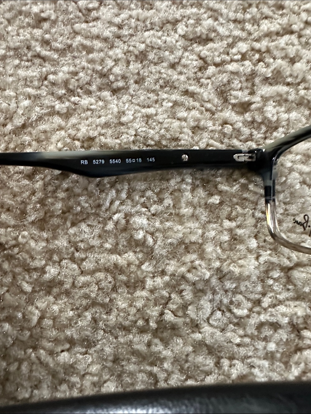 New ombré Ray-Ban Unisex Black/Gray Rectangular Eyeglasses. Authentic - Picture 3 of 4